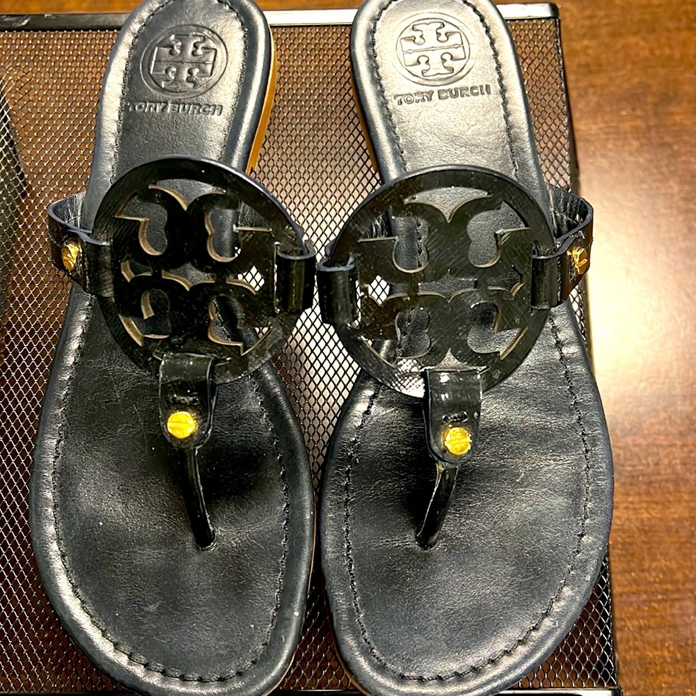 Tory Burch Miller Sandals, EUC, Size 8, Black
